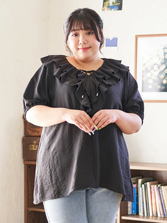 Re-J＆SUPURE(リジェイ＆スプル) |【Kannaコラボ】フリルチュニックブラウス