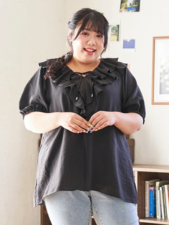 Re-J＆SUPURE(リジェイ＆スプル) |【Kannaコラボ】フリルチュニックブラウス