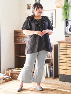 Re-J＆SUPURE(リジェイ＆スプル) |【Kannaコラボ】フリルチュニックブラウス