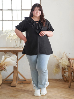 Re-J＆SUPURE(リジェイ＆スプル) |【Kannaコラボ】フリルチュニックブラウス