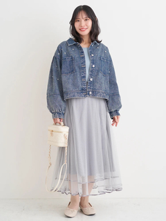 Re-J＆SUPURE(リジェイ＆スプル) |【WEB限定】パール×ビジューデニムジャケット