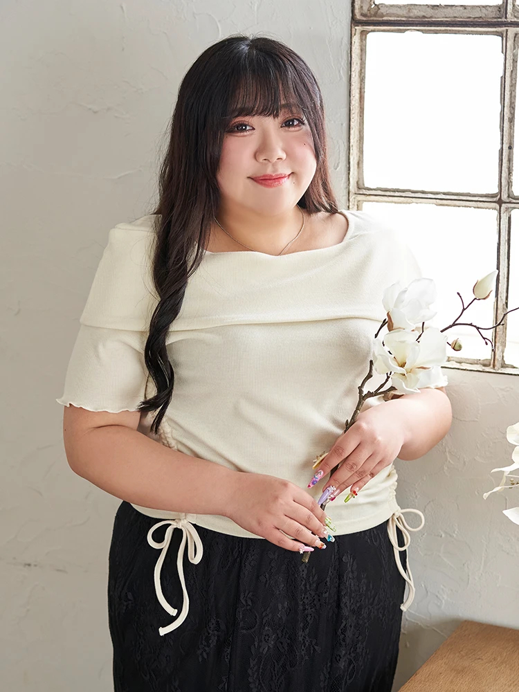 Re-J＆SUPURE(リジェイ＆スプル) |【Kannaコラボ】オフショルドロストプルオーバー