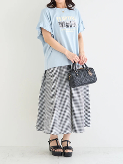 Re-J＆SUPURE(リジェイ＆スプル) |【接触冷感・UVカット】袖フリルフォトプリントTシャツ