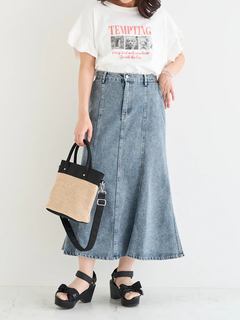 Re-J＆SUPURE(リジェイ＆スプル) |【接触冷感・UVカット】袖フリルフォトプリントTシャツ