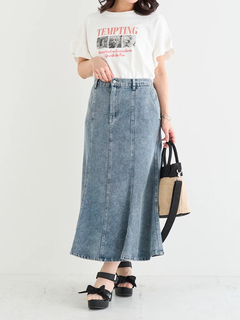 Re-J＆SUPURE(リジェイ＆スプル) |【接触冷感・UVカット】袖フリルフォトプリントTシャツ