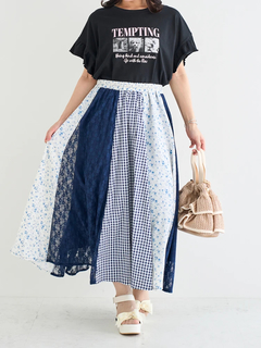 Re-J＆SUPURE(リジェイ＆スプル) |【接触冷感・UVカット】袖フリルフォトプリントTシャツ