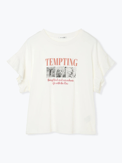 Re-J＆SUPURE(リジェイ＆スプル) |【接触冷感・UVカット】袖フリルフォトプリントTシャツ