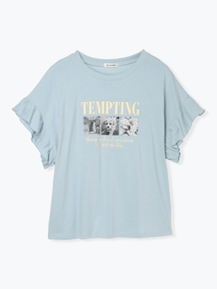 Re-J＆SUPURE(リジェイ＆スプル) |【接触冷感・UVカット】袖フリルフォトプリントTシャツ