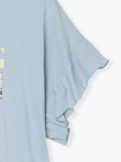Re-J＆SUPURE(リジェイ＆スプル) |【接触冷感・UVカット】袖フリルフォトプリントTシャツ
