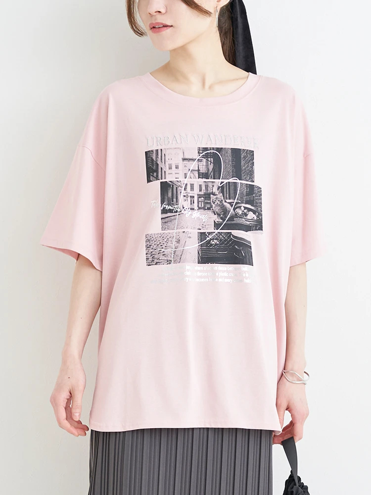 Re-J＆SUPURE(リジェイ＆スプル) |【キレサラ 機能Tシャツ】キャットフォトプリントTシャツ