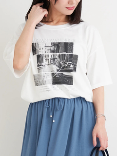 Re-J＆SUPURE(リジェイ＆スプル) |【キレサラ 機能Tシャツ】キャットフォトプリントTシャツ