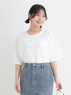 Re-J＆SUPURE(リジェイ＆スプル) |【キレサラ 機能Tシャツ】ラインストーンロゴTシャツ