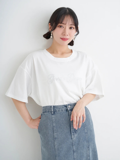 Re-J＆SUPURE(リジェイ＆スプル) |【キレサラ 機能Tシャツ】ラインストーンロゴTシャツ
