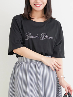 Re-J＆SUPURE(リジェイ＆スプル) |【キレサラ 機能Tシャツ】ラインストーンロゴTシャツ