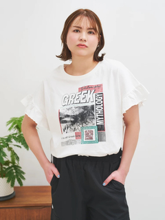 Re-J＆SUPURE(リジェイ＆スプル) |袖フリルバンドTシャツ