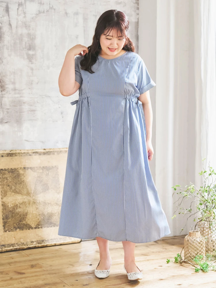 Re-J＆SUPURE(リジェイ＆スプル) |【Komachiコラボ】サイドリボンシャツワンピース