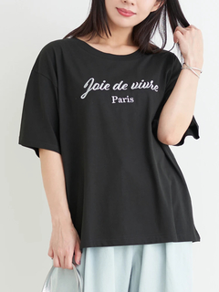 Re-J＆SUPURE(リジェイ＆スプル) |【接触冷感】ラメロゴ刺繍Tシャツ