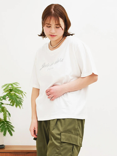 Re-J＆SUPURE(リジェイ＆スプル) |【接触冷感】ラメロゴ刺繍Tシャツ