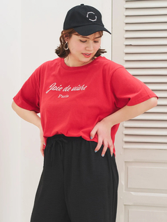 Re-J＆SUPURE(リジェイ＆スプル) |【接触冷感】ラメロゴ刺繍Tシャツ