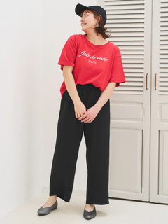 Re-J＆SUPURE(リジェイ＆スプル) |【接触冷感】ラメロゴ刺繍Tシャツ