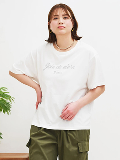Re-J＆SUPURE(リジェイ＆スプル) |【接触冷感】ラメロゴ刺繍Tシャツ