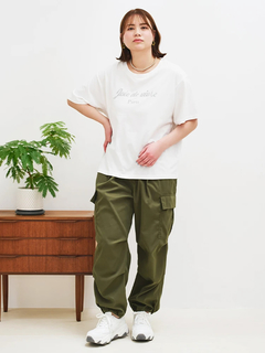 Re-J＆SUPURE(リジェイ＆スプル) |【接触冷感】ラメロゴ刺繍Tシャツ
