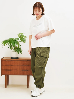 Re-J＆SUPURE(リジェイ＆スプル) |【接触冷感】ラメロゴ刺繍Tシャツ