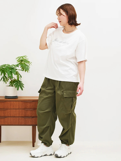 Re-J＆SUPURE(リジェイ＆スプル) |【接触冷感】ラメロゴ刺繍Tシャツ