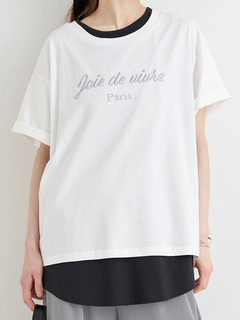 Re-J＆SUPURE(リジェイ＆スプル) |【接触冷感】ラメロゴ刺繍Tシャツ