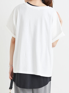 Re-J＆SUPURE(リジェイ＆スプル) |【接触冷感】ラメロゴ刺繍Tシャツ