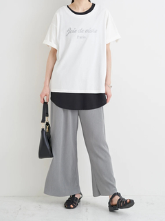 Re-J＆SUPURE(リジェイ＆スプル) |【接触冷感】ラメロゴ刺繍Tシャツ