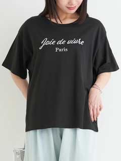 Re-J＆SUPURE(リジェイ＆スプル) |【接触冷感】ラメロゴ刺繍Tシャツ