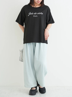 Re-J＆SUPURE(リジェイ＆スプル) |【接触冷感】ラメロゴ刺繍Tシャツ