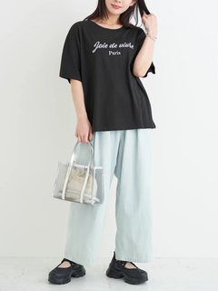 Re-J＆SUPURE(リジェイ＆スプル) |【接触冷感】ラメロゴ刺繍Tシャツ