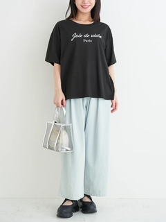 Re-J＆SUPURE(リジェイ＆スプル) |【接触冷感】ラメロゴ刺繍Tシャツ