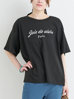 Re-J＆SUPURE(リジェイ＆スプル) |【接触冷感】ラメロゴ刺繍Tシャツ