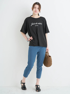 Re-J＆SUPURE(リジェイ＆スプル) |【接触冷感】ラメロゴ刺繍Tシャツ
