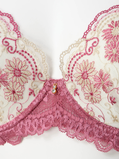 Re-J＆SUPURE(リジェイ＆スプル) |【脇高】[D85-I95］マーガレット刺繍ブラ＆ショーツ(モールドカップ)