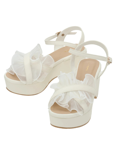 Re-J＆SUPURE(リジェイ＆スプル) |【la farfa SHOES/ラ・ファーファシューズ】プリーツフリルウエッジソールサンダル
