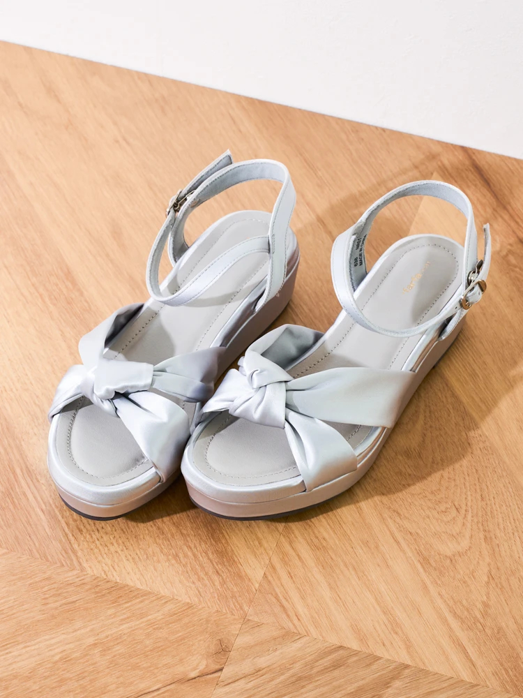 【la farfa SHOES/ラ・ファーファシューズ】リボンフラットサンダル