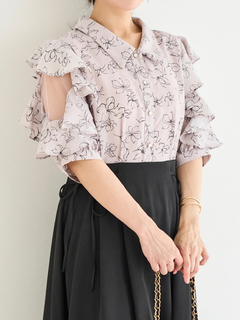 Re-J＆SUPURE(リジェイ＆スプル) |【WEB限定】花柄フリル袖ドッキングワンピース
