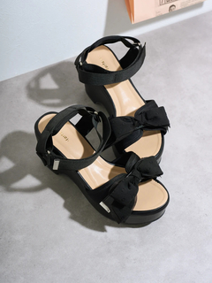 Re-J＆SUPURE(リジェイ＆スプル) |【la farfa SHOES/ラ・ファーファシューズ】リボンウエッジソールサンダル