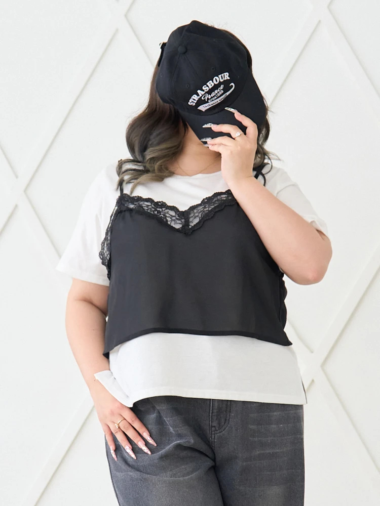 Re-J＆SUPURE(リジェイ＆スプル) |【らむちゃんコラボ】レースビスチェ×Tシャツアンサンブル