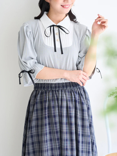 Re-J＆SUPURE(リジェイ＆スプル) |【WEB限定】リボンブラウスドッキングチェック柄ワンピース