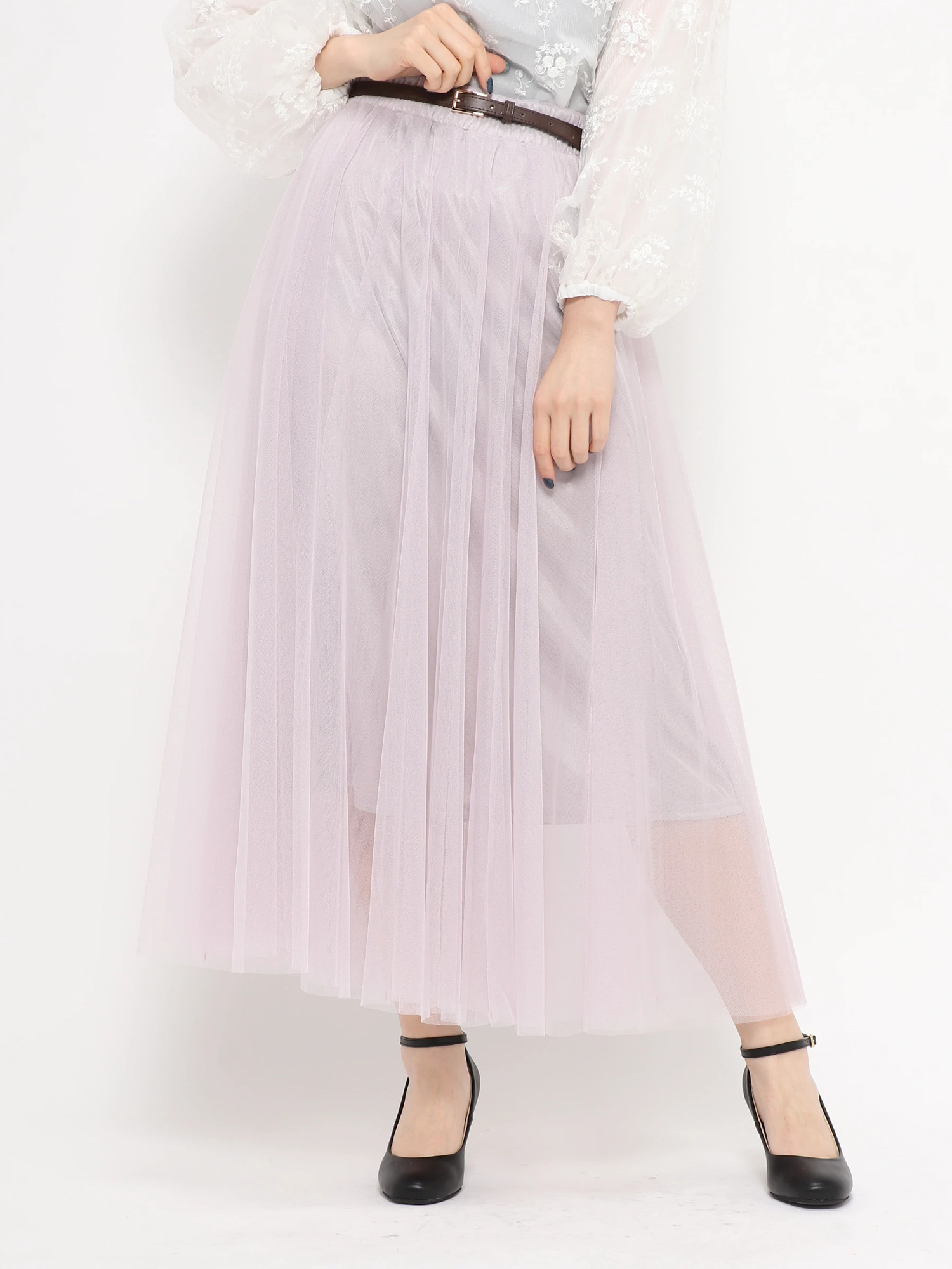 ベルト付チュールロングスカート Lilou De Chouchou リルデシュシュ のスカート Ludic Park ルディックパーク の公式通販サイト