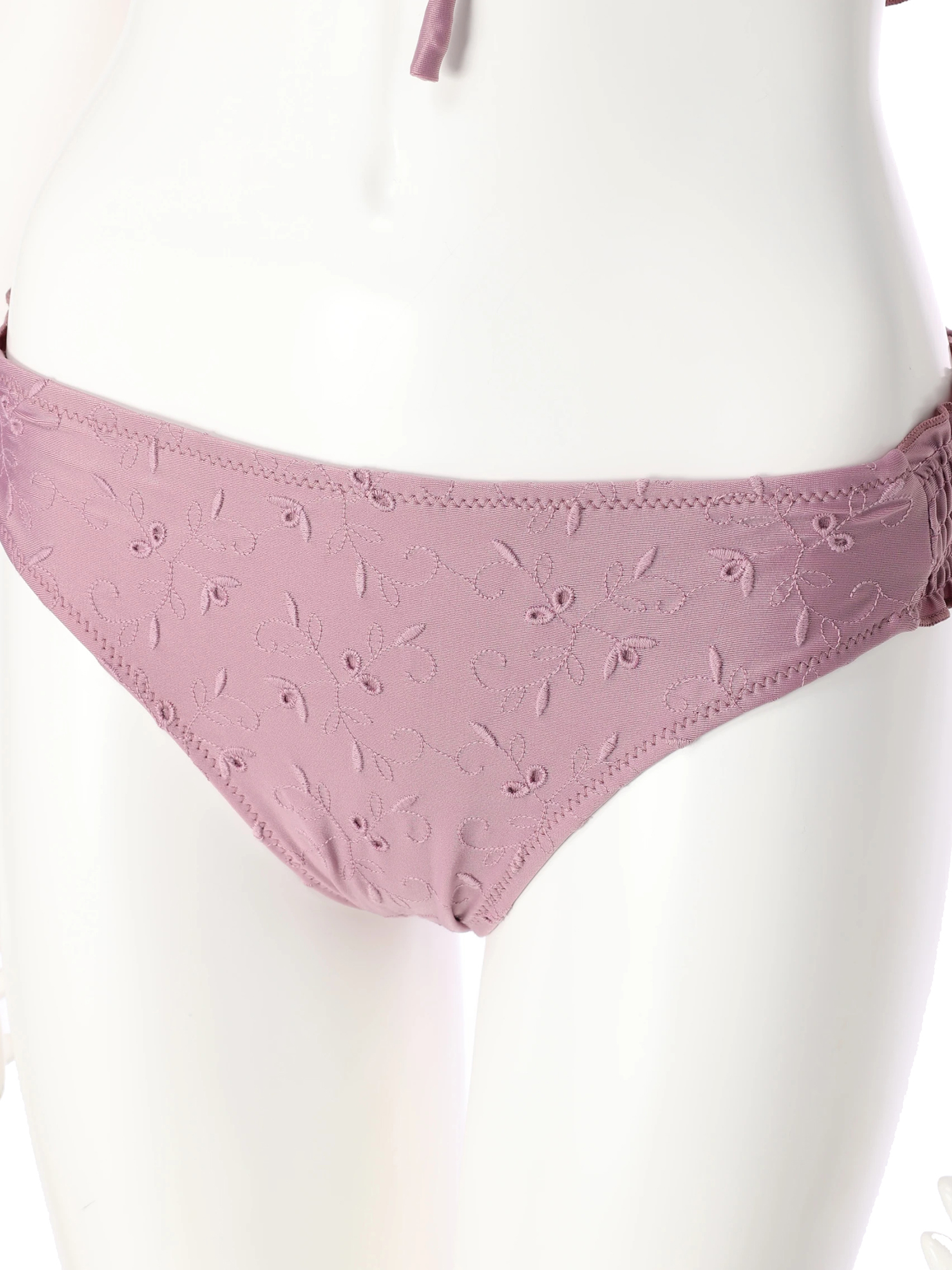 エンブロイダリービキニ3点セット（水着プロパー｜黒・ベージュ