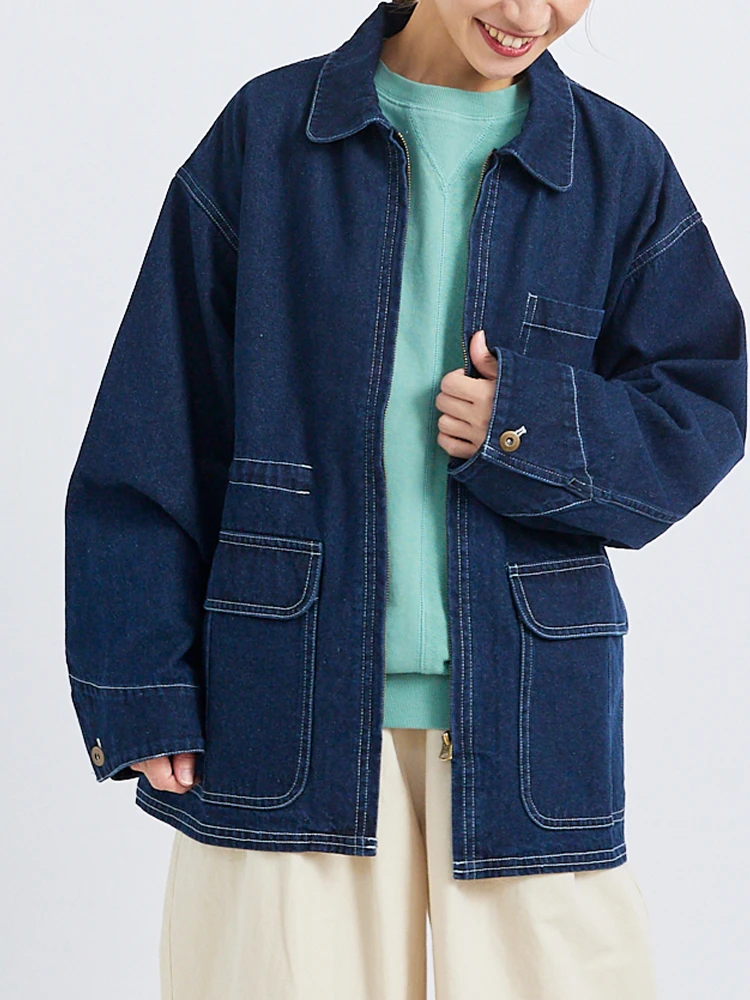 ハナハナ　　ALBERO BELLO 　デニム　ジャケットコート ボアデニムジャケット デニムジャケット デニムステッチ