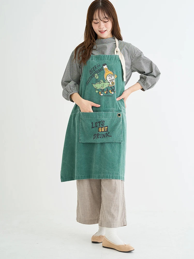 パッカブルエプロン【ビール＆枝豆】 / Hare no hi（ハレノヒ）の