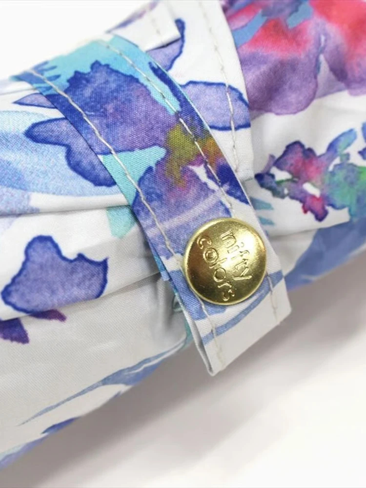 Pasotti 花びら模様 ネイビー折りたたみ傘 2way晴雨兼用折りたたみ傘 / FOLDLESS UMBRELLA / ネイビー 傘
