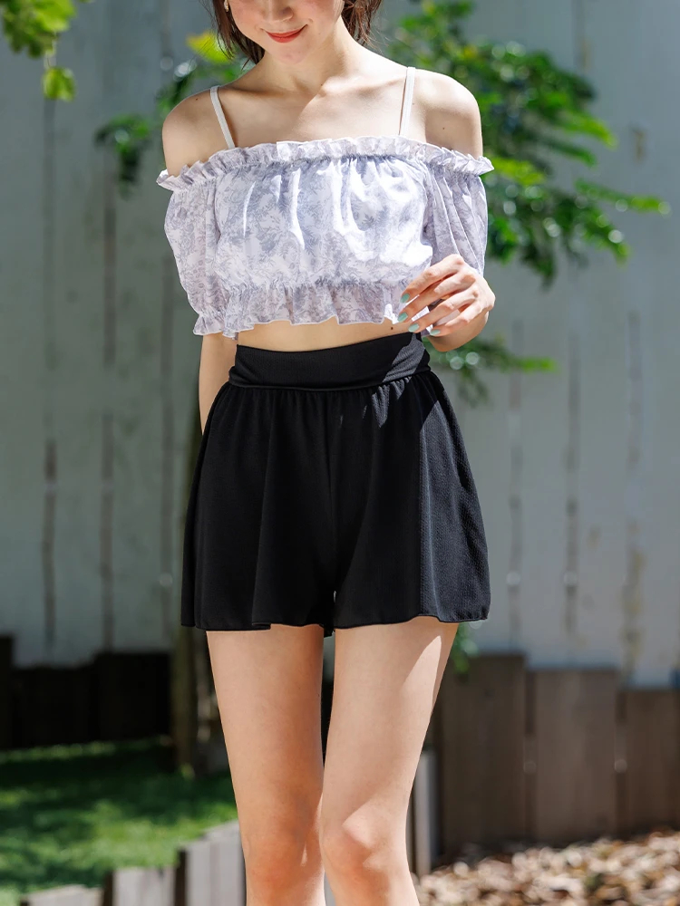 トワルドジュイ風×オフショル水着 スイムウェア 3点セット（水着